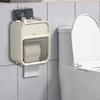 2 Tier Wall Hanging Storage, Tissue Storage Box, Punch Free Bathroom Organizer, Toilet Paper Holder,