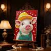 Handmade DIY Pearl Painting Cute Little Pig Theme Bedroom Living Room Frameless Diy Handmade Sticky Diamond Creative Canvas Painting