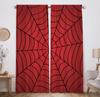 Red Spiderweb Curtains Black Web Pattern for Halloween Party Room Window Decor