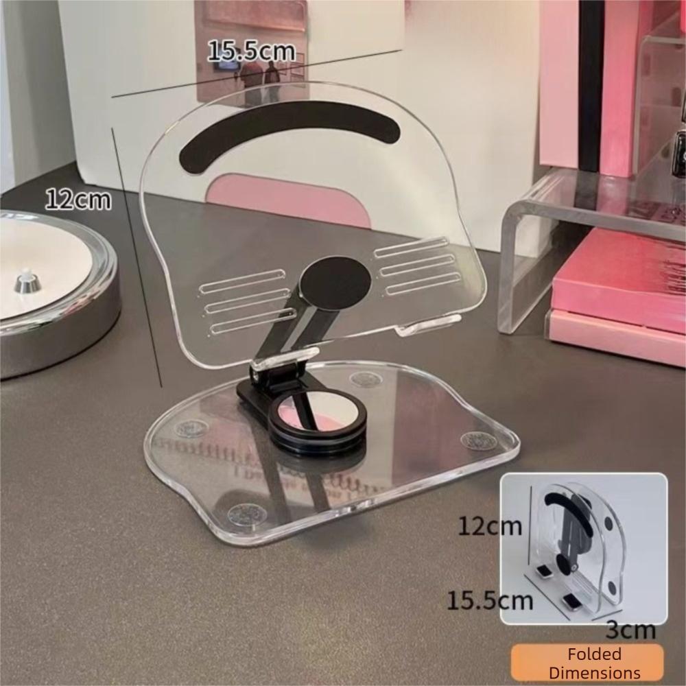 Transparent Acrylic Tablet Desktop Stand 360° Rotation Adjustable Phone Bracket Anti-slip Foldable Tablet Holder