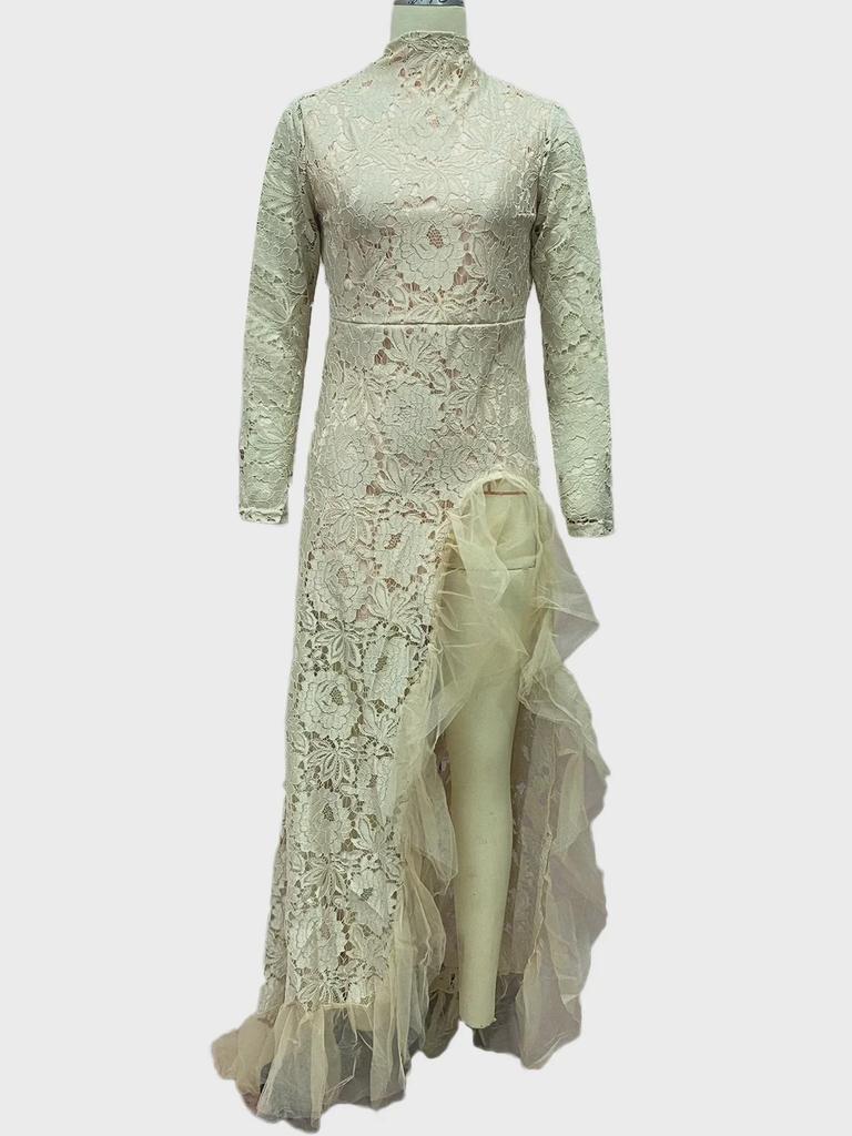 Goldenes Fischschwanz-Abendkleid für Damen – 2025 Neuer eleganter Herbst/Winter-Bankettstil