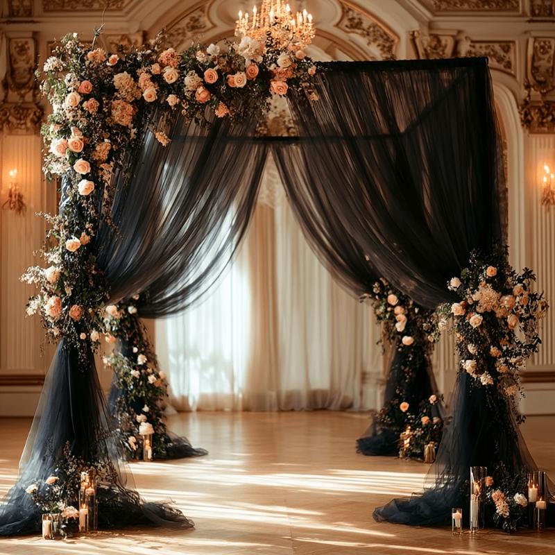 1PC Lightweight Artistic Breathability Beautiful Atmosphere Transparent Holiday Decorations Organza Fabric Romantic 1Mx150CM