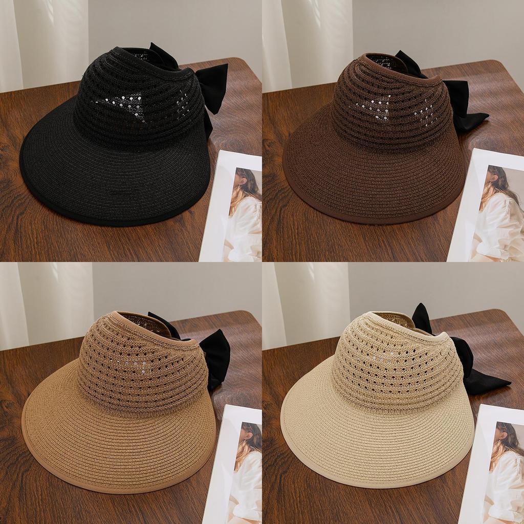 Fashionable Straw Sun Hat With Large Brim And Breathable Material For Casual Summer Wear