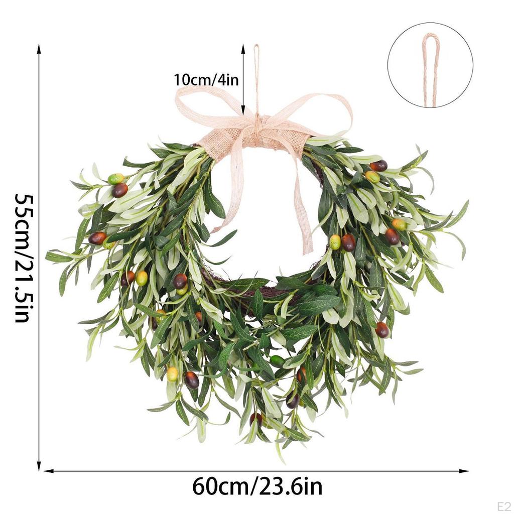 Artificial Olive Wreath Spring Summer Branch Greenery Leaves for Wedding Indoor Outdoor