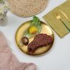 Stainless Steel Tableware Gold Silver Cake Dessert Metal Dining Disc Shallow Tray Bone Spitting Dish Round Plate