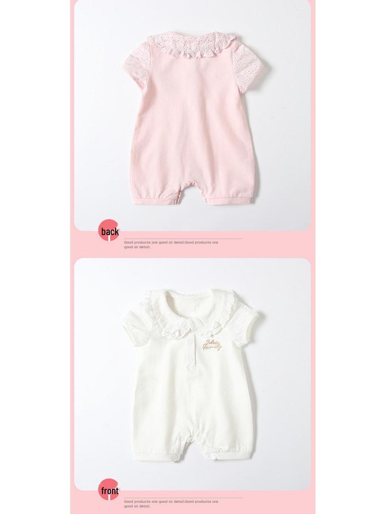 Infant & Toddler Summer Romper: Newborn Baby Girl Short Sleeve Bodysuit