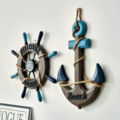 Creative Helmsman Anchor Wall Decoration Wooden Handicraft Set Wall Mounted Home Decor Items Ship Rudder Home Decoration