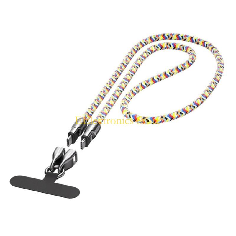 B03C Fast Speed PD240W Type C Charging Cord, Wearable Lanyard, Fast Data Syncs Cable for Setting