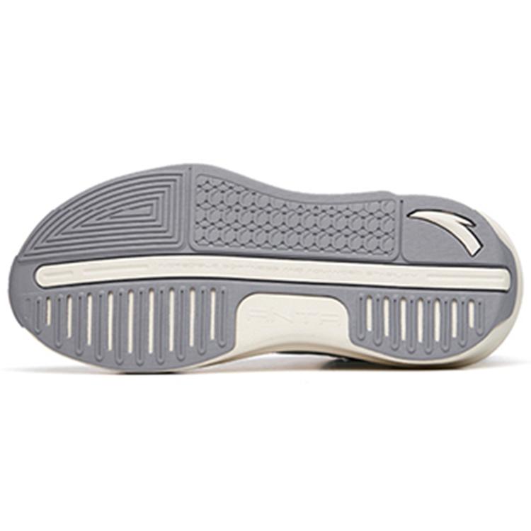 Anta C37 2.0 Synthetic Leather Slip Resistant Cushioning Abrasion Resistant Mid Top Skateboard Shoes Men's White Gray 912228082-1