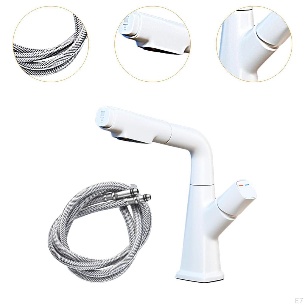 Basin Faucet for Bathroom Sink Pull Out Spray Fashionable Kitchen Tap Dorm