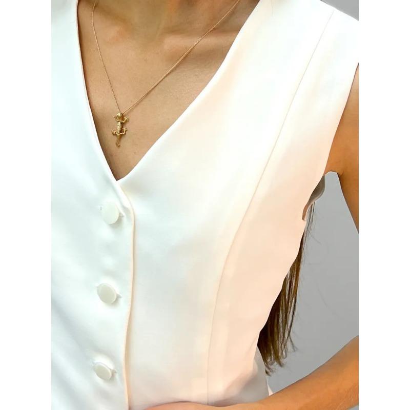 Womens Elegant V Neck Button Down Sleeveless Waistcoat Vest