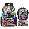 Fast Delivery Skibidi Toilet Backpack Cross-border Fashion Backpack Retro Schoolbag Cartoon Backpack Three-piece Set