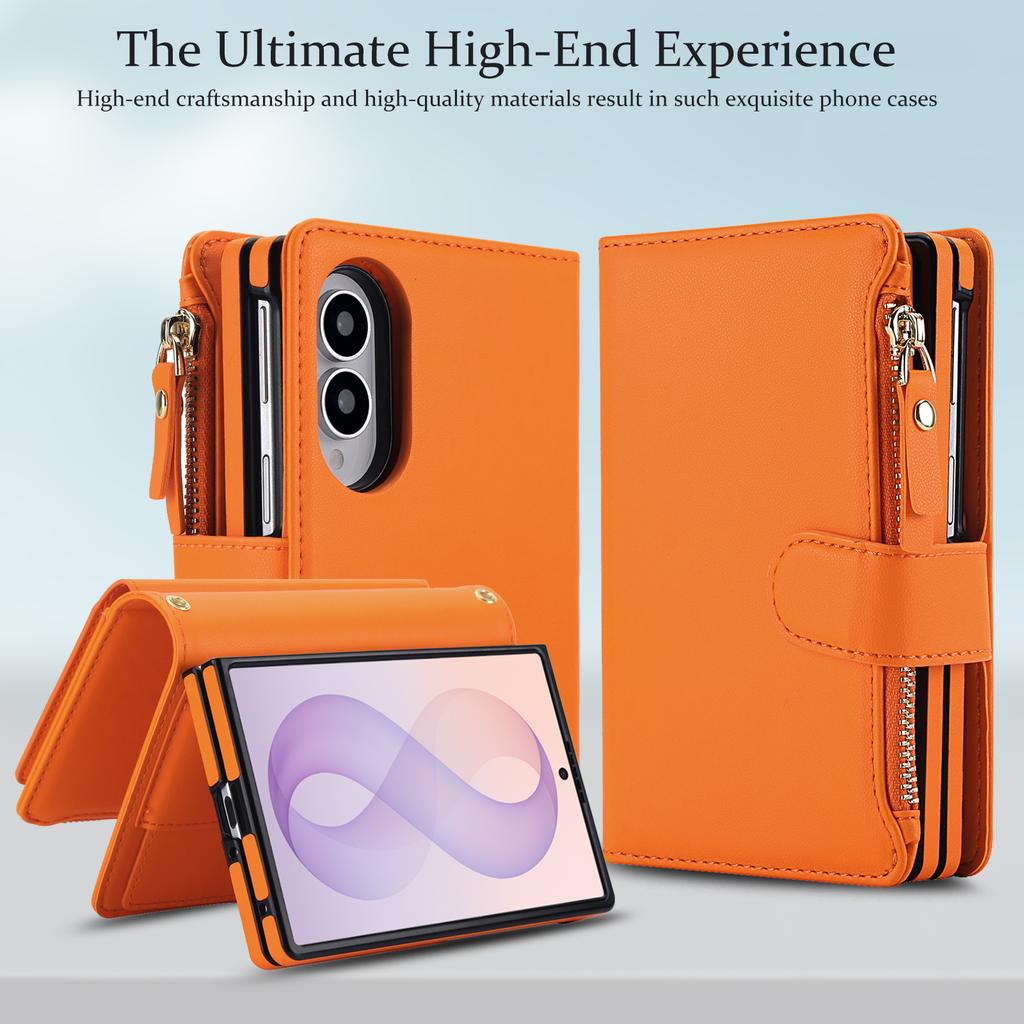 Crossbody Cards Solt Wallet Flip Leather Case for Samsung Galaxy Z Fold8 Fold 8 Wide Shockproof for Magsafe Book Stand Cover