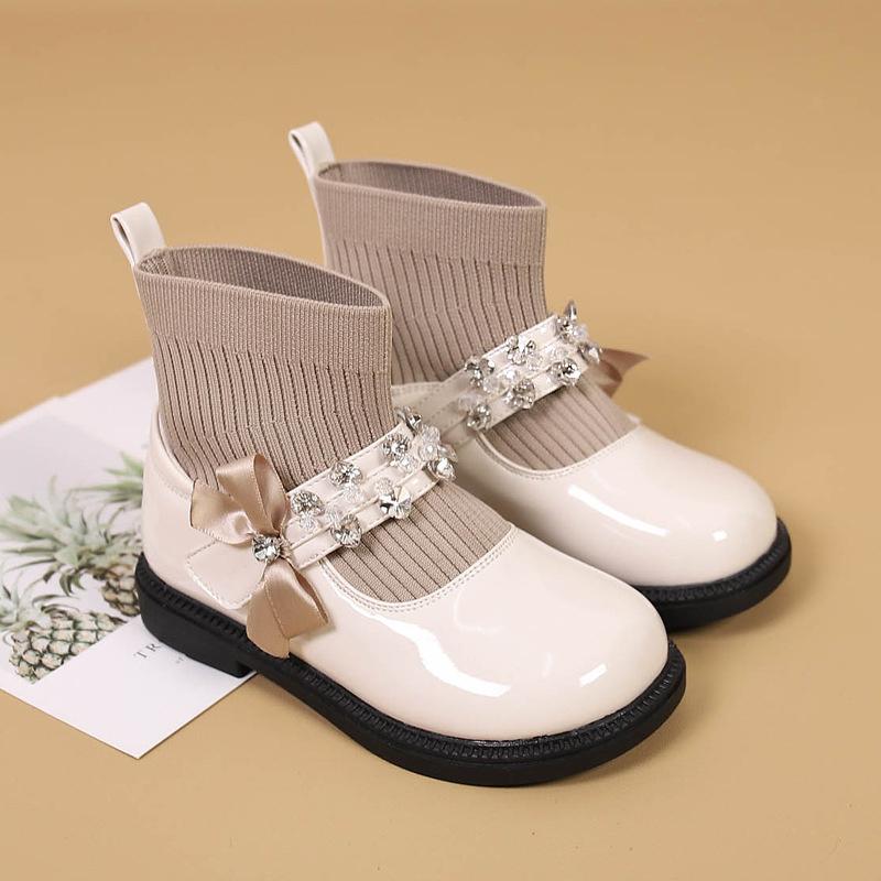 2025 Toamnă Iarnă Cizme Noi pentru Copii Cizme la Modă Negre Simple Casual Pantofi din Piele pentru Copii