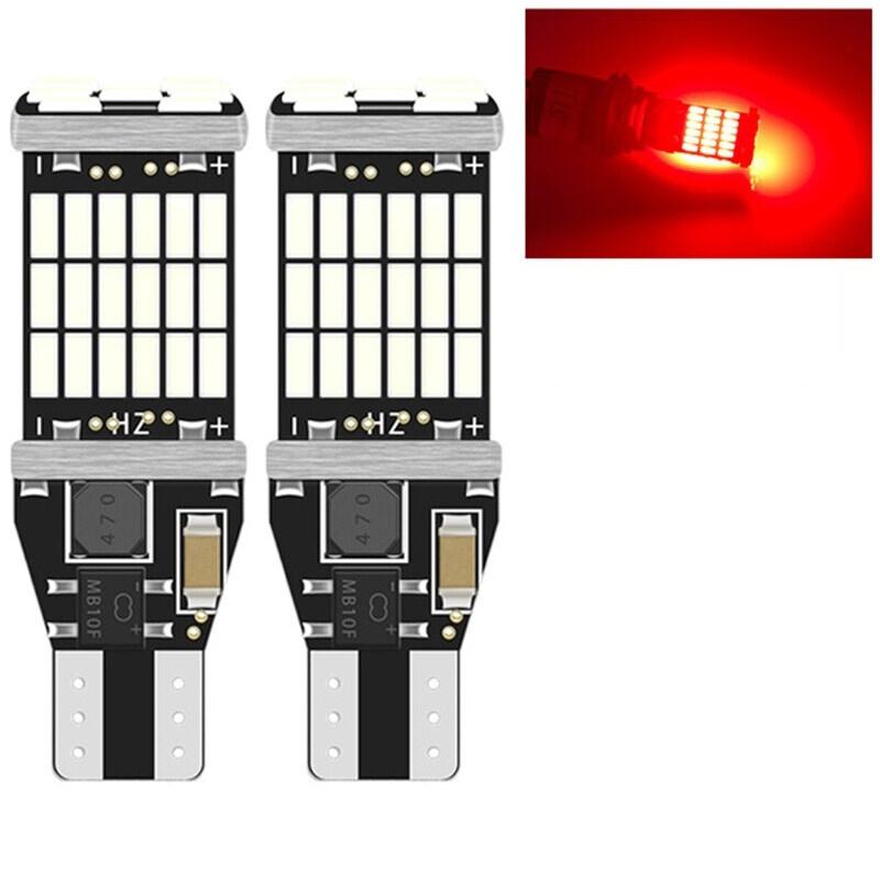 2/6pcs T15 Reverse Light W16W Led Super Bright 10W Canbus Backup Light Car Park Light White Red 12V