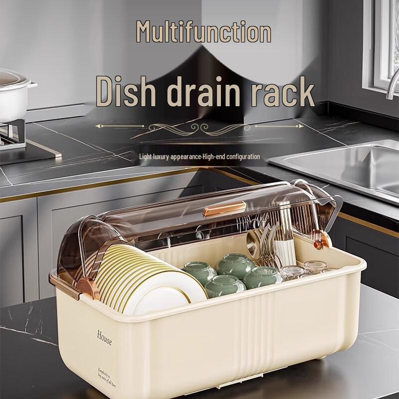 Guan Zhuojia Countertop Dish Drying Rack with Lid