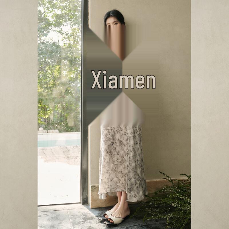 

JK&JS New Chinese Style Rayon Linen Floral Long Sleeve Dress M