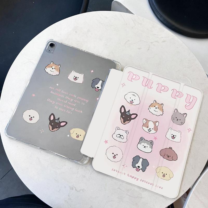 Cover Pencil Holder Funda for Samsung Tab S7 S8 S9 11 Plus A8 10.5 Inch TPU Soft Case for Tab A9 8.7 S10 S9 12.4 Inch Cute Puppy