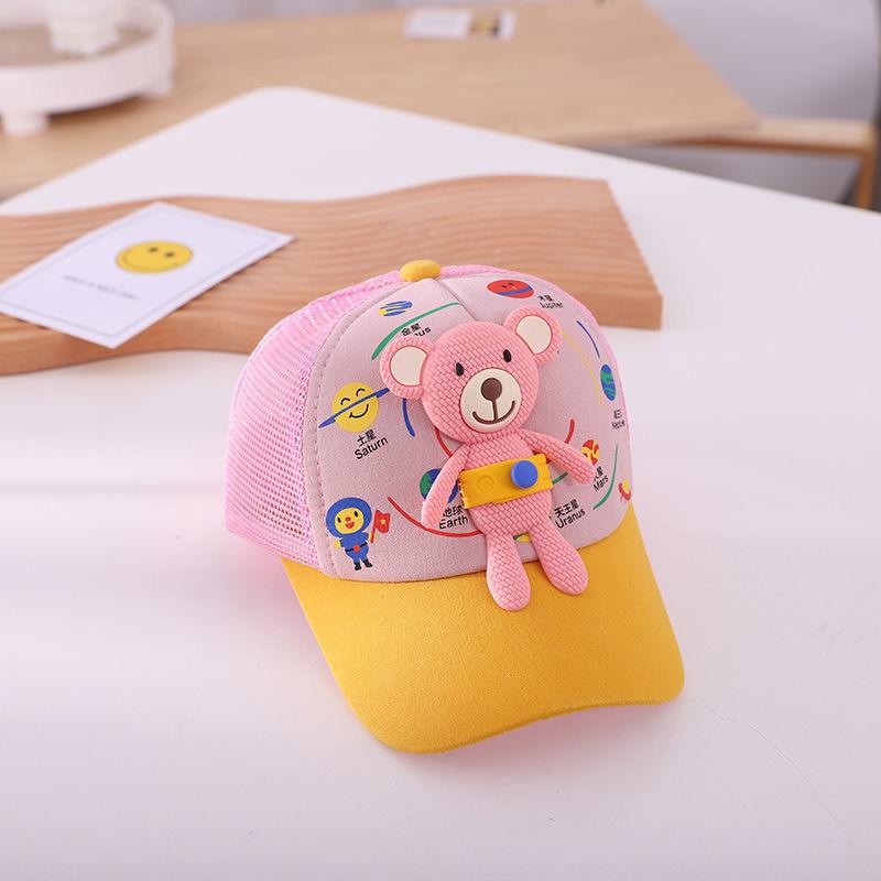 Childrens Cartoon Bear Baseball Cap With Wide Brim For Sun Protection Summer Wear