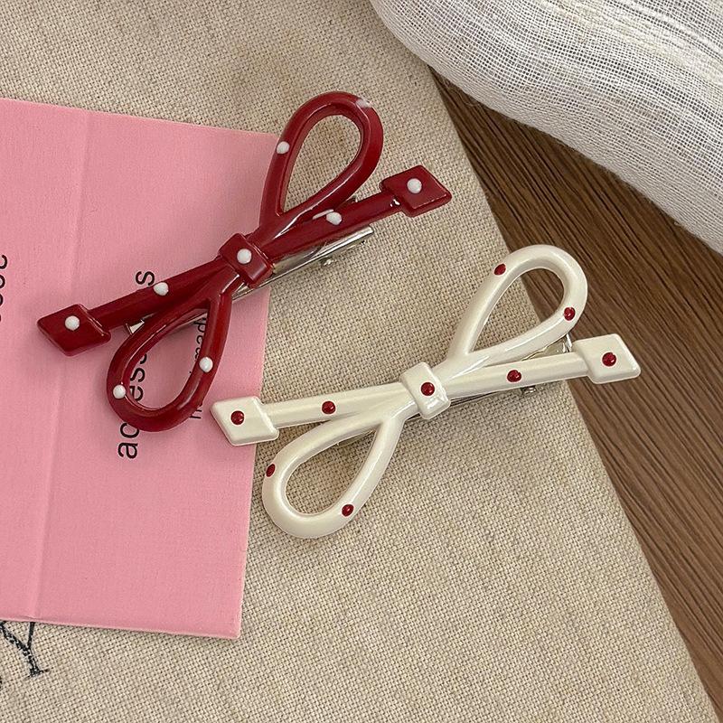 16Pcs Polka Dot Patent Leather Hair Clip Set,bow Oval Style Mixed Color Hair Clip for Women,cute Side Broken Hair Clip Headband