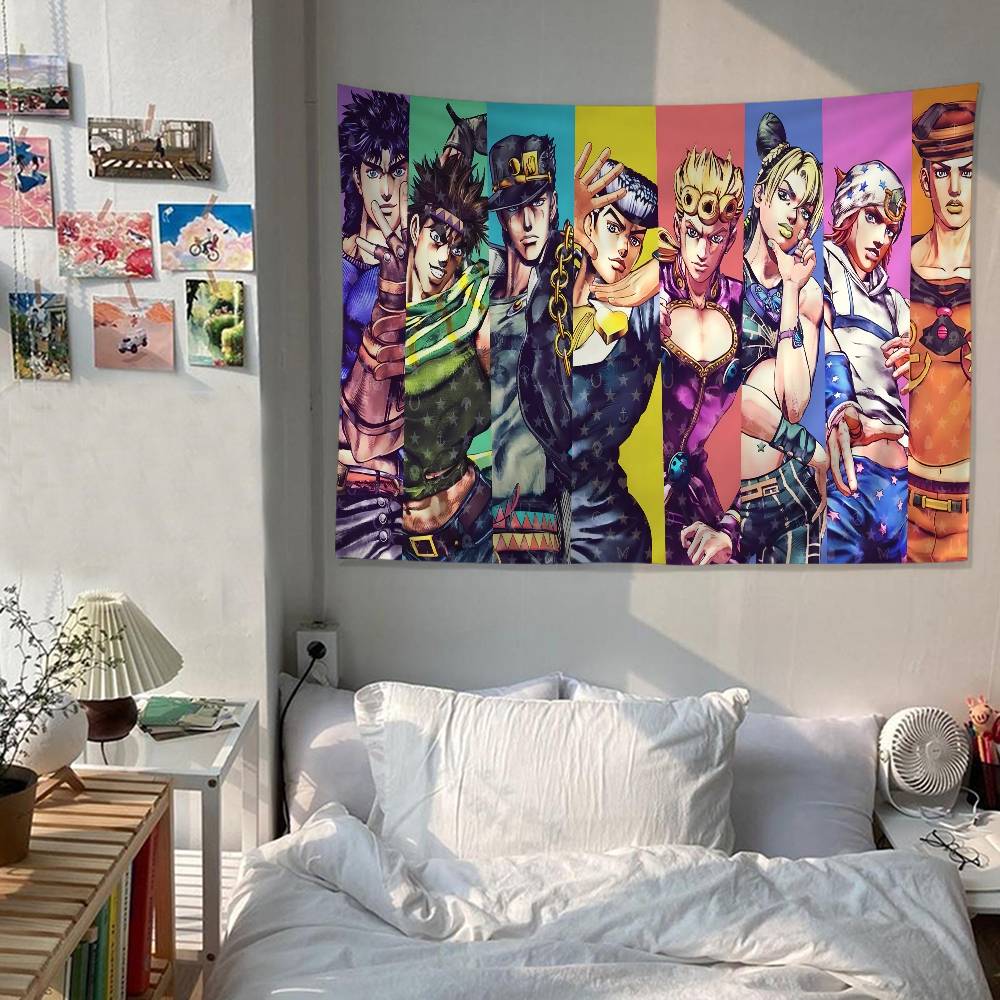 JoJo Bizarre Adventure Tapestry Art Printing Cheap Hippie Wall Hanging Bohemian Wall Tapestries Mandala Art Home Decor