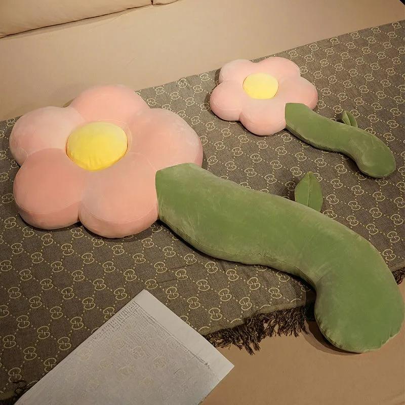 Cute Flower Pillow Girl Sleeping Leg Pillow Bedside Cushion Bedroom Bed Pillow Long Pillow Side Sleeping