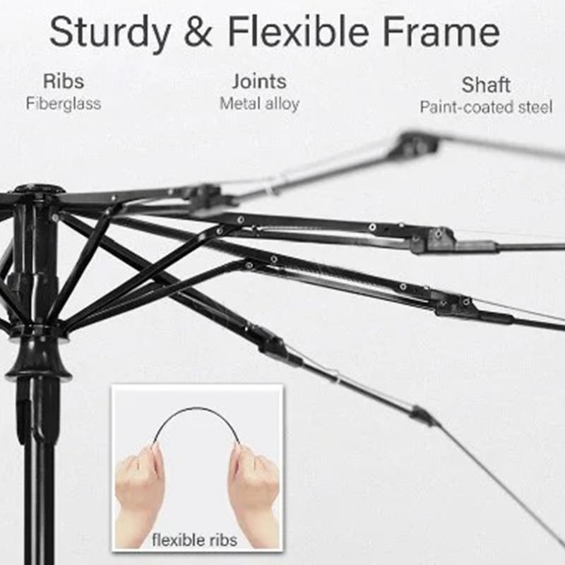 Średnica parasola 105 cm Automatycznie składany parasol Dziesięciożebrowy parasol Mocny krem przeciwsłoneczny Wiatroodporny i wodoodporny Duży parasol