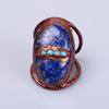 Ovaler Lapislazuli Edelstein Kupfer Ewigkeit Elektrogeformter Ehering Schmuck V-65