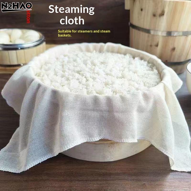 3Pcs 40/60CM Pure Cotton Steamer Cloth Household Drawer Cloth Steamed Rice And Bun Mat Round Cotton Gauze Kitchen Steamer