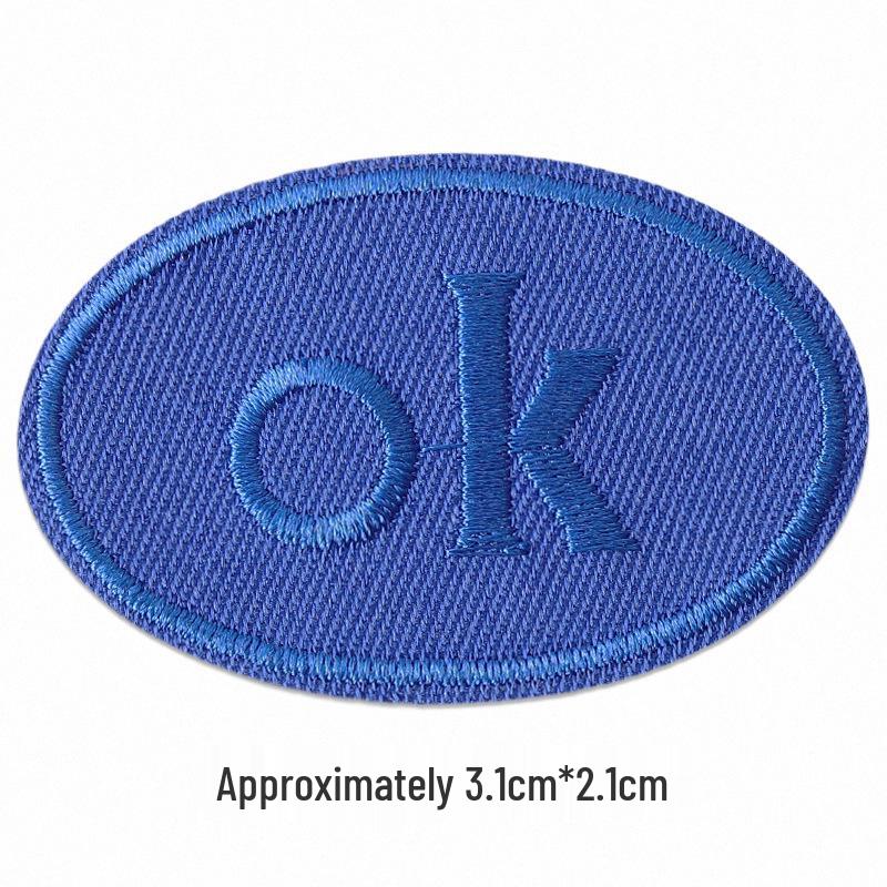 Self-Adhesive Embroidery Cloth Patches for Jackets & DIY Decor - OK Letter Accessory Stickers