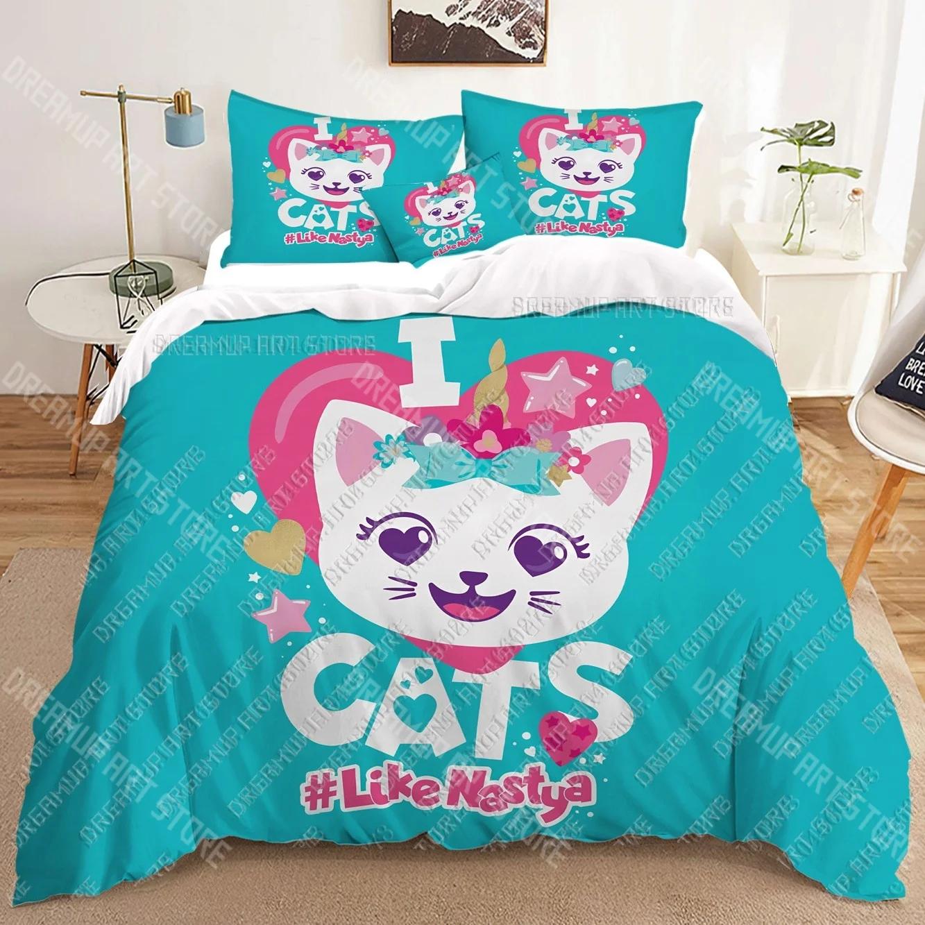 Mode Comme Nastya Parures de lit 3D Housse de couette Imprimée Adultes_ Enfants Couette de lit Cadeau d'anniversaire Dropshipping EU Single 135x200cm