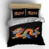 Chinese Dragon Decorative Set Bedding Set with 1 Duvet Cover 2 Pillowcases Single Double King Queen Gift