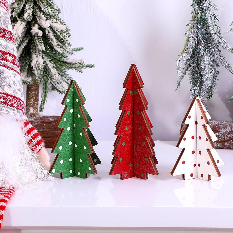 Kerstdecoratie 3 Stuks Hout Tafel Rustieke Kerstboom Boerderij Houten Kerst Centerpiece Voor Kleine Tafel Kerstbomen