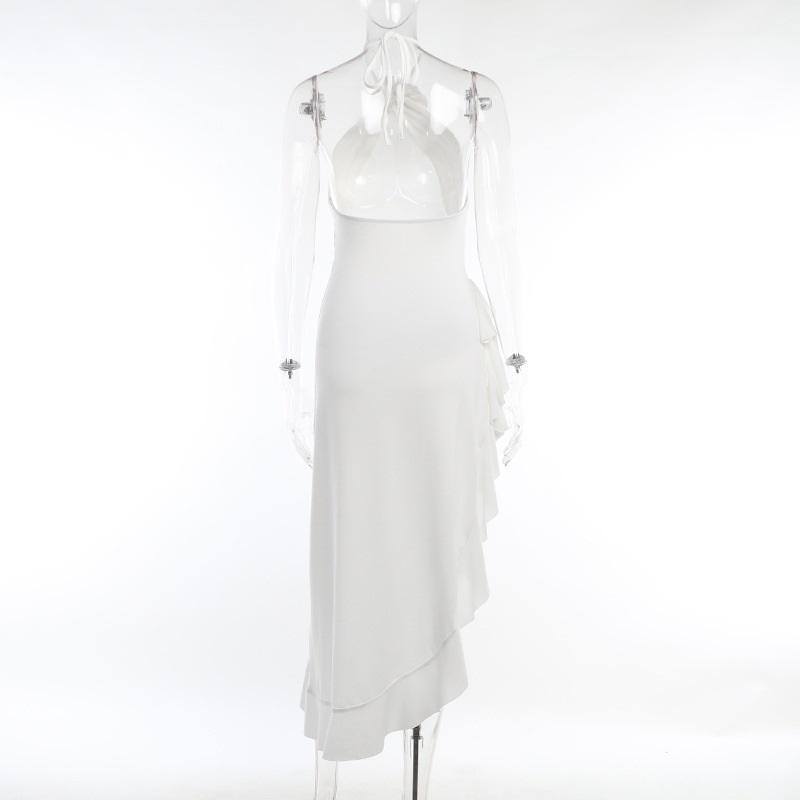 Summer Maxi Dress Women Sexy Split Fashion Sleeveless Backless Slim Dress Female Casual Streetwear Club Elegant Party Dresses