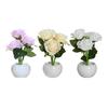 Rose Night Light Artificial Flower LED Bedside Lamp Table Lamp Faux Rose with Ceramic Vase Romantic
