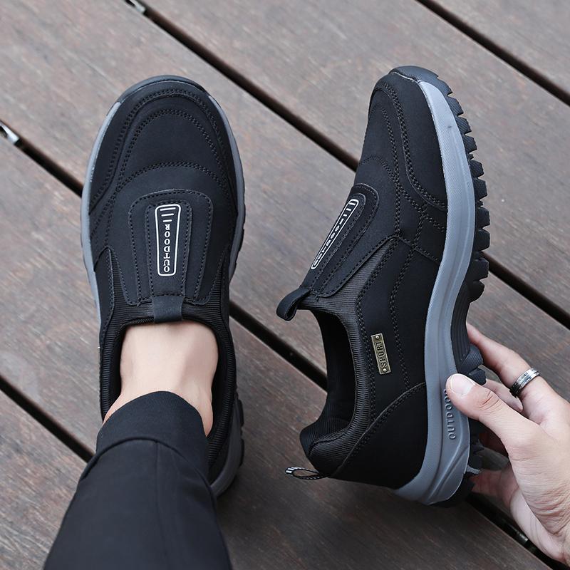 Outdoorová turistická obuv Pánské tenisky Zimní slip on Ležérní Pánské boty Prodyšná semišová kožená obuv Protiskluzová vycházková obuv Obuv