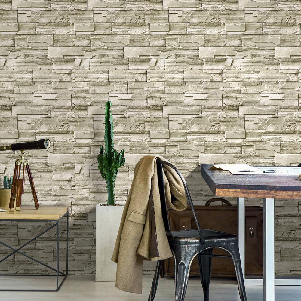 3D Brown Yellow Brick Vintage Peel and Stick Wallpaper Self Adhesive Contact Paper Removable Waterproof Wallpaper For Furniture Renovation