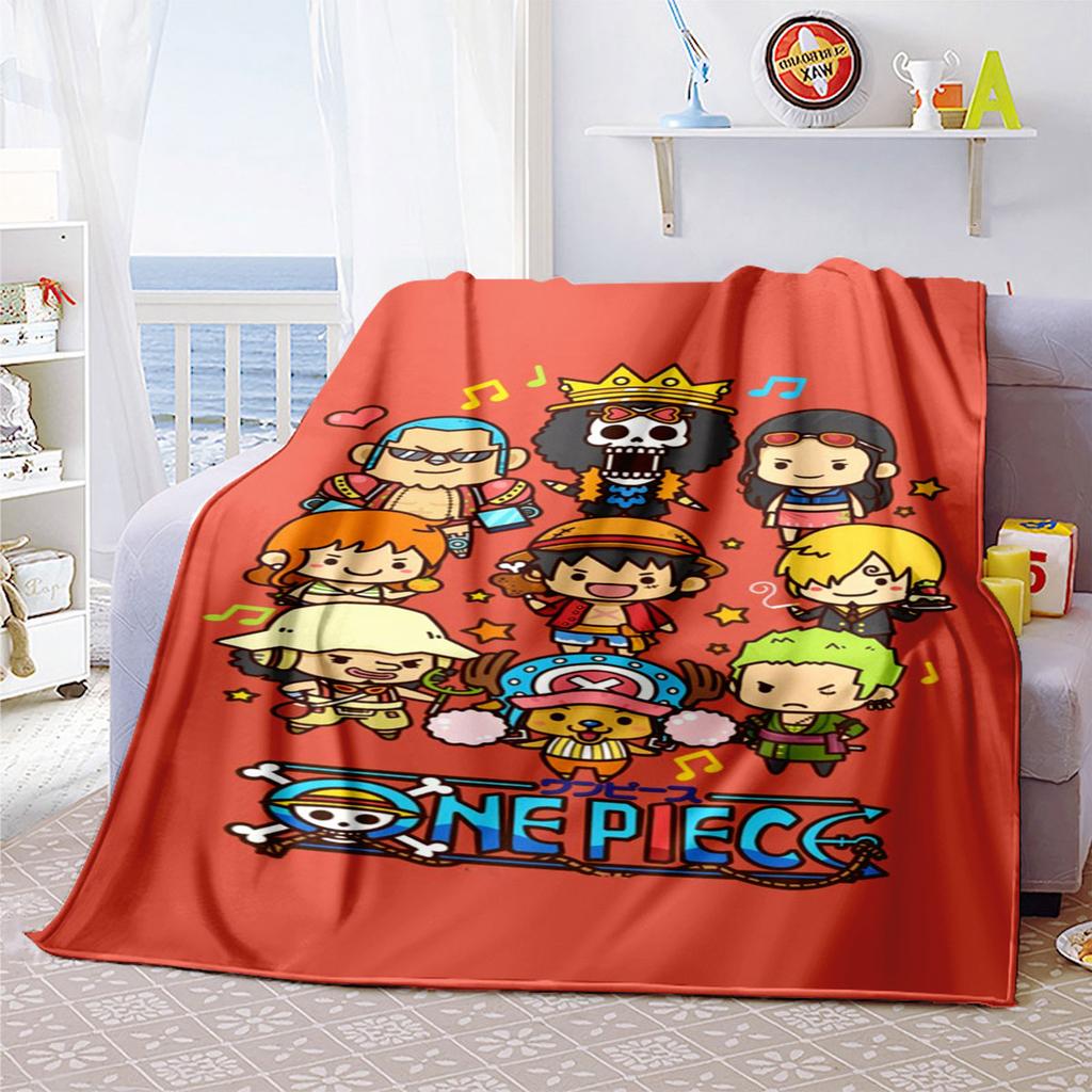One Piece Luffy Print Blanket, High-quality Nap Blanket, Warm and Soft, Suitable for Sofas, Beds, Camping Trips, and Offices.