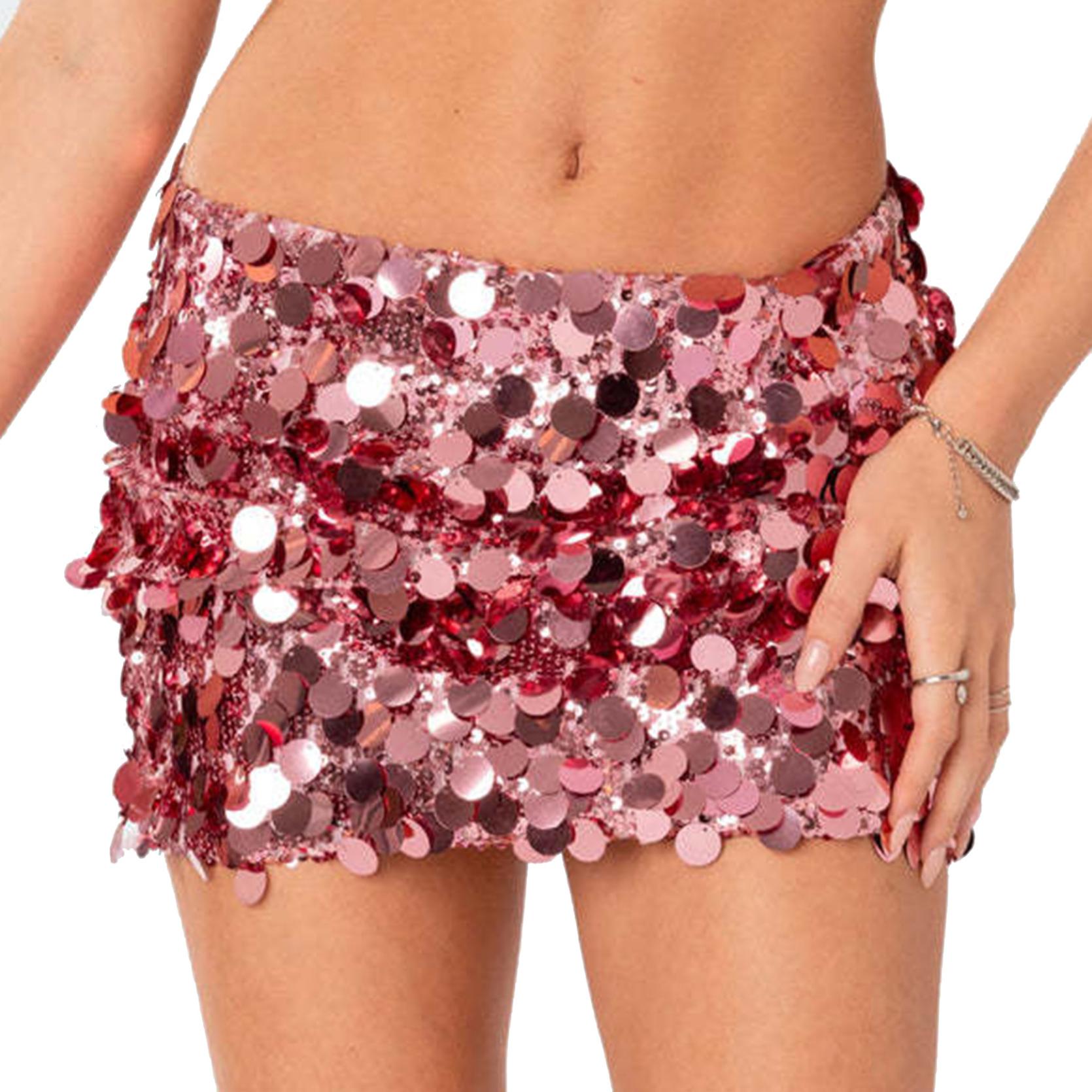 

Женская блестящая мини-юбка с пайетками, с низкой талией, юбка в стиле хип-хоп, стильная карнавальная вечерние юбка для танцев, клубная одежда