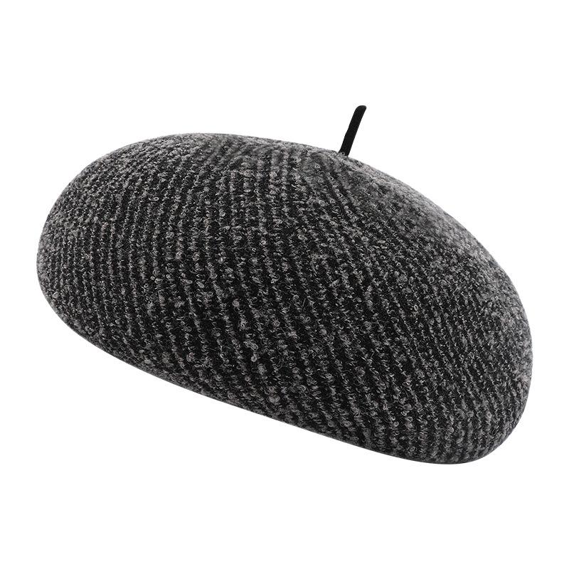 Autumn and Winter Wool Retro Knitted Beret Women Fashion Warm Woolen Painter Hat Trendy Versatile Pumpkin Hat