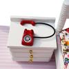 Metal Office Desk Phone Dial Telephone Dollhouse Miniature Furniture Decor
