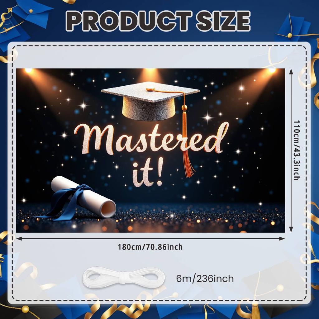 Master's Celebration Background Dark Background Graduation Event Backdrop Graduation Ceremony Banner Academic
