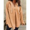 New Women's Casual V-neck Hooded Long-sleeved Pullover Loose Solid Color Multi-color Women's Sweatshirt