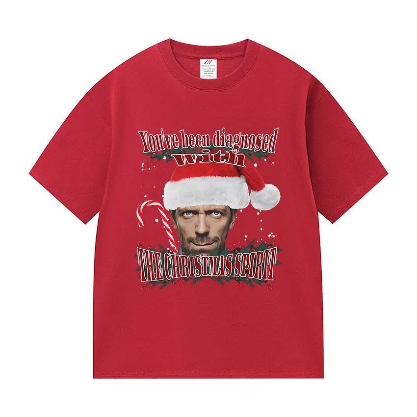 Youve Been Diagnosed with THE CHRISTMAS SPIRIT Funny Dr House Meme Graphic Tshirts Men Women Fashion High Quality Cotton Tees S