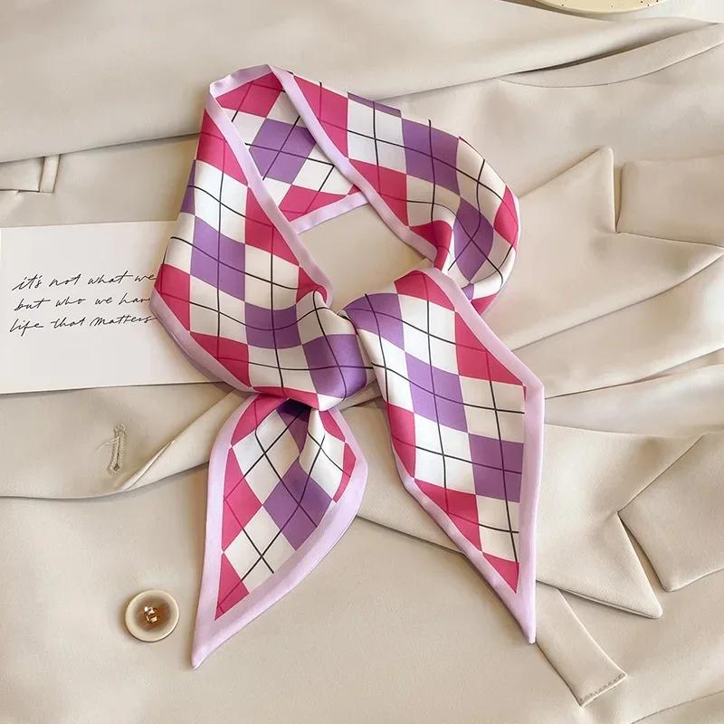 Fashion Print Hair Ribbon Scarf Women Neck Tie Bag Scarfs Satin Silk Skinny Headscarves Ladies Foulard Floral Bands 2026 New