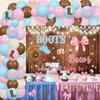 Boots or Bows Gender Reveal Decorations, Balloons Arch Kit What Will Baby Be He or She Backdrop Cake Cupcake Toppers Stickers for Western Cowgirl