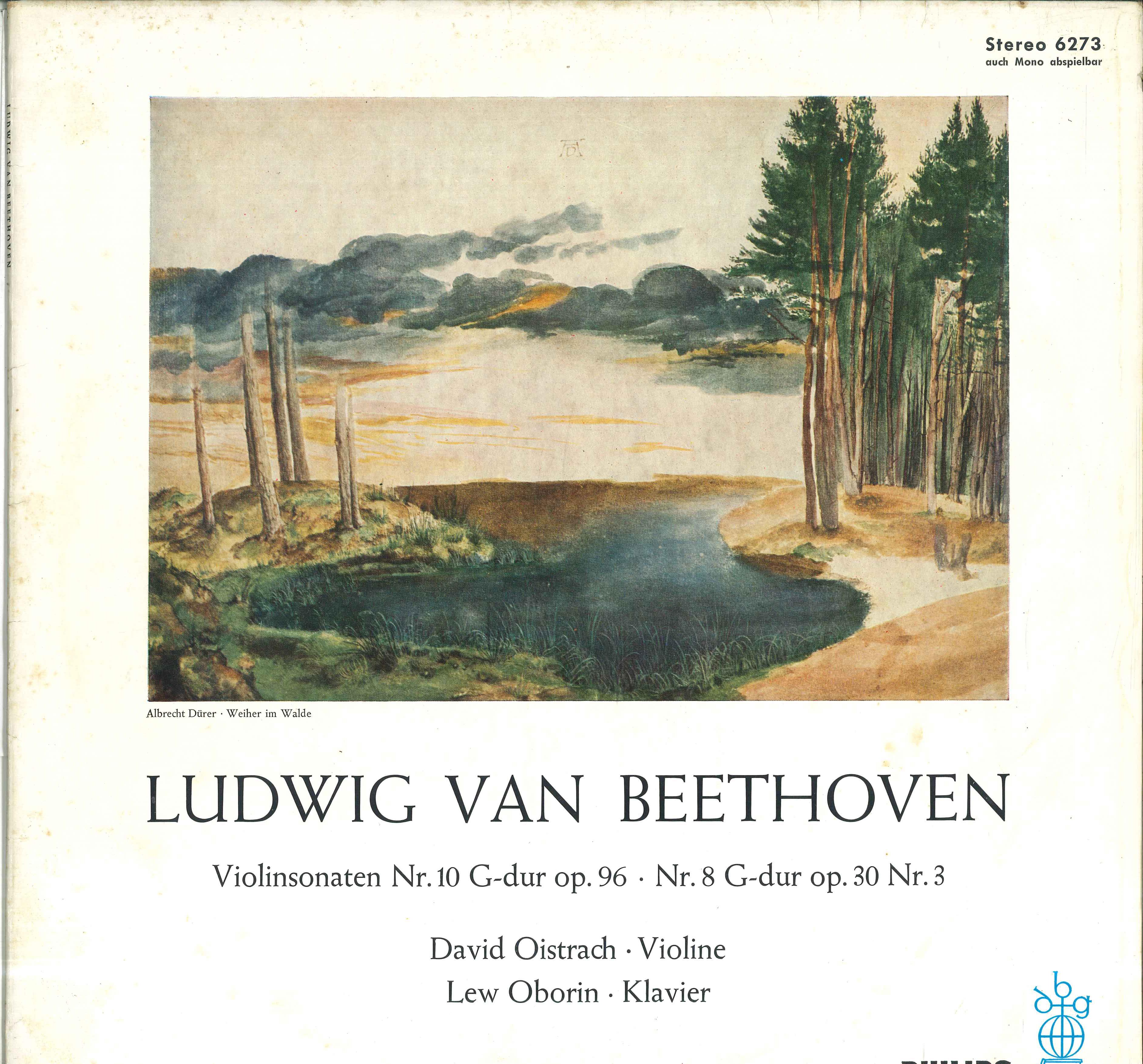 

LP Record DAVID OISTRACH LEW OBORIN Beethoven Violinsonate Nr10 Gdur 6273 PHILIPS Germany Classical Used