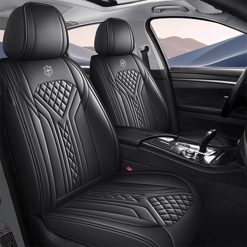 2pcs Universal Front Car Seat Covers, Premium  Napa Leather Comfortable & Durable for All Seasons Fits Most Vehicle Models