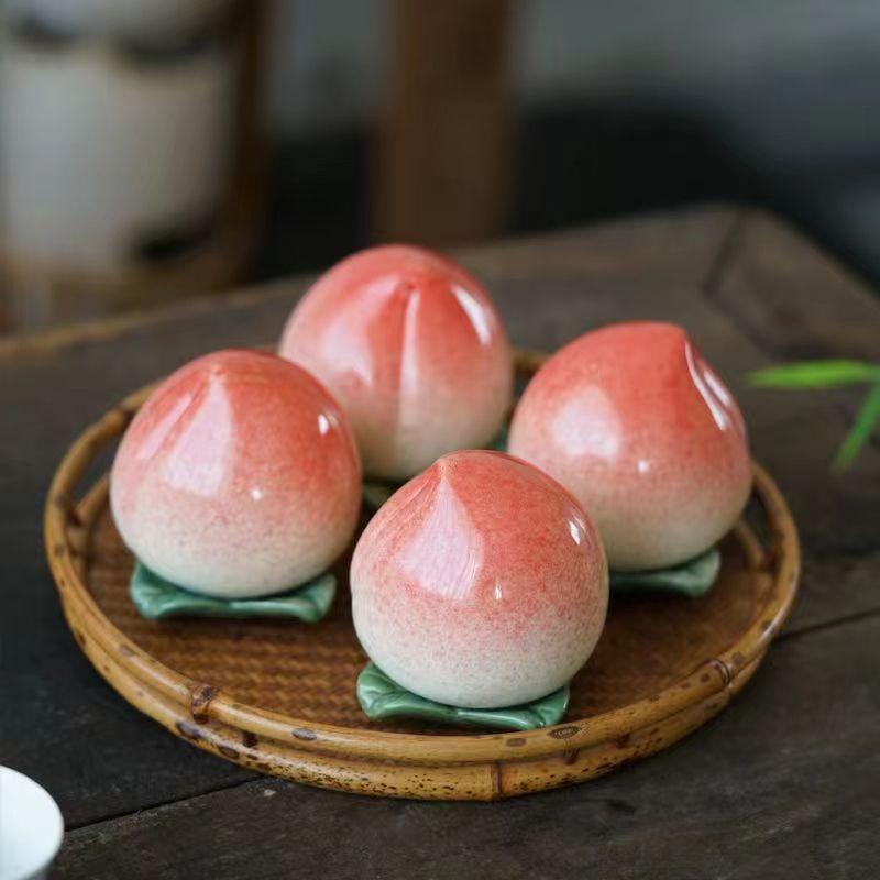 Creative Ceramic Simulation Fruit Strawberry Candy Jar Spice Jar Tea Canister Household Sealed Storage Moisture Desktop Tea Table Ornaments