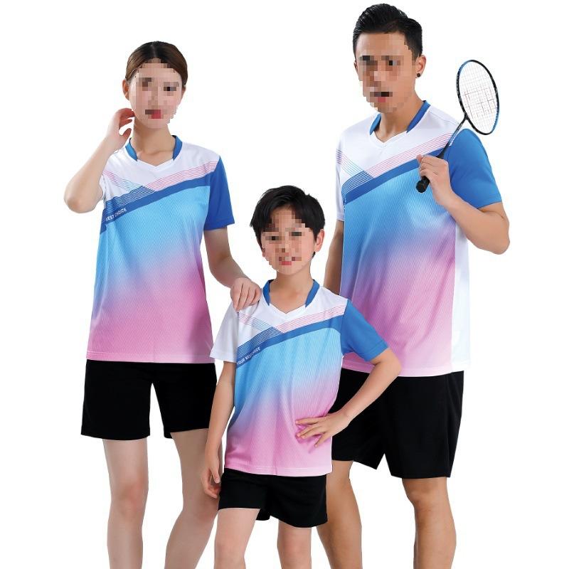 Children's badminton jersey training suit men's summer short-sleeved table tennis jersey game jersey sportswear